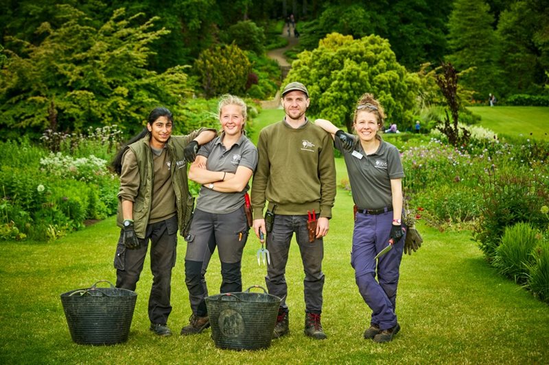 Apprentice gardeners working in the gardens